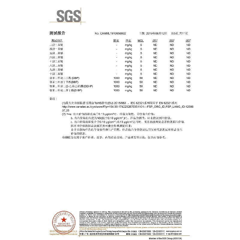 中山市順澤腳輪有限公司（ROHS檢測報告）